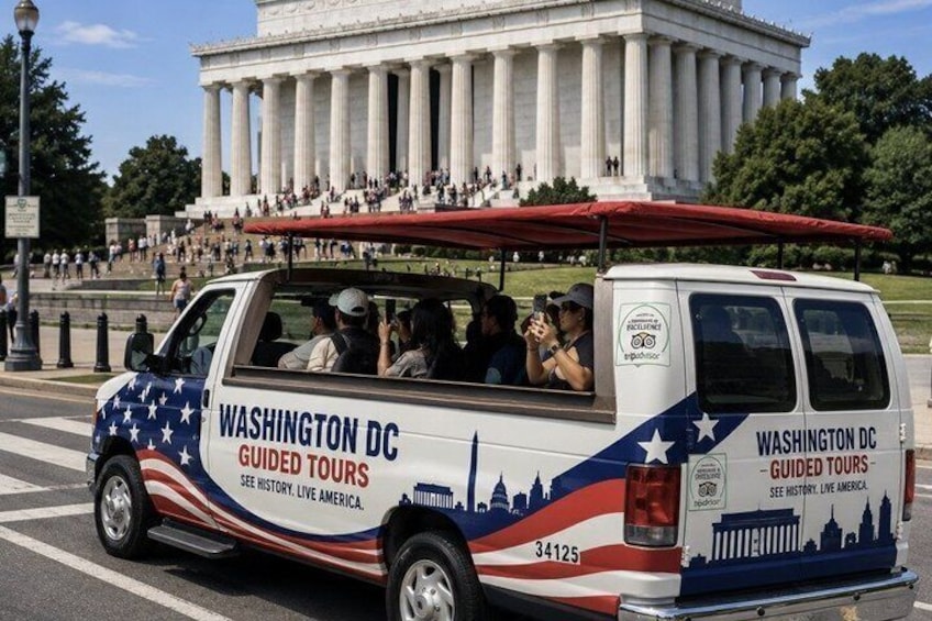 Washington DC Monuments & US History Guided Open-Air Minibus Tour 1