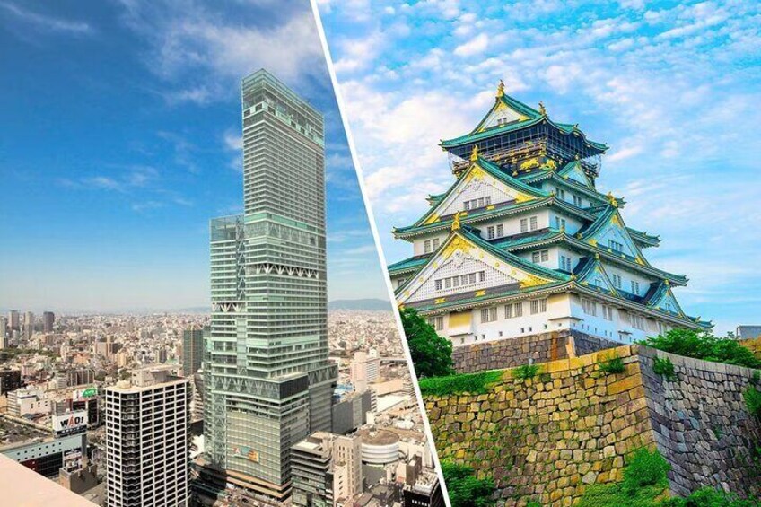 Un gratte-ciel moderne et un château traditionnel. 3