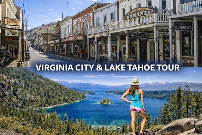 Recorrido por Virginia City y el lago Tahoe, con edificios históricos y vistas al lago. 1