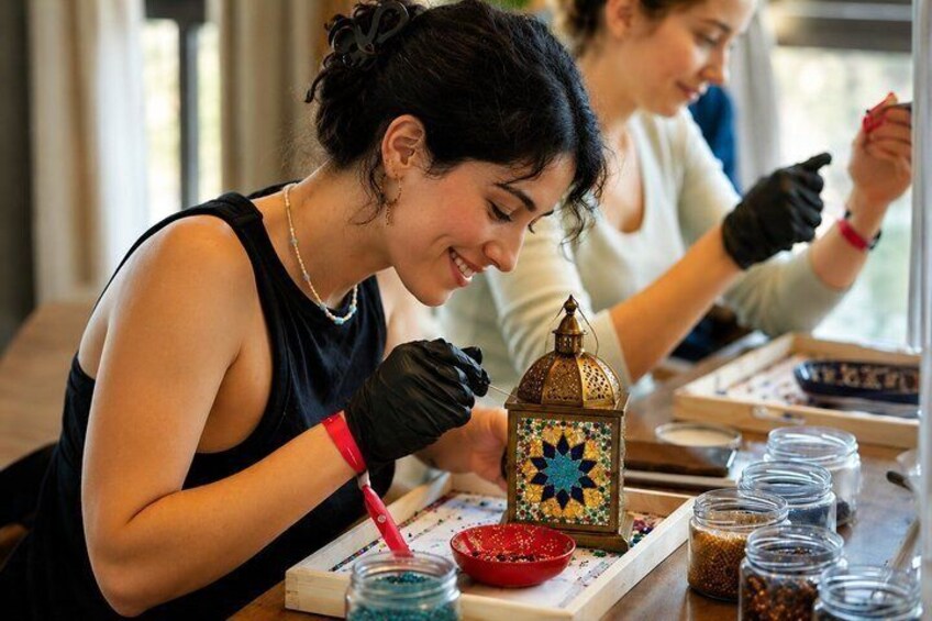 Moroccan Glass Mosaic Lamp Workshop with Tea and Pastries 1