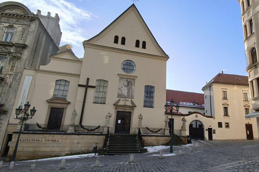 Capuchin Crypt beneath Capuchin Square in Brno, a historic underground burial site with naturally mummified remains of Capuchin friars and benefactors from the 17th –18th centuries. 5