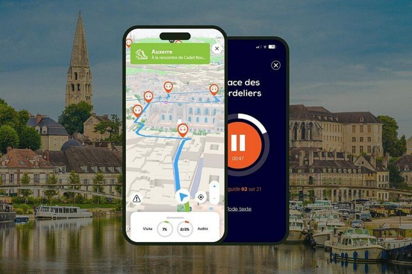 GPS Audioguide application: From the docks of the Yonne to the Clock Tower (Offline). 1