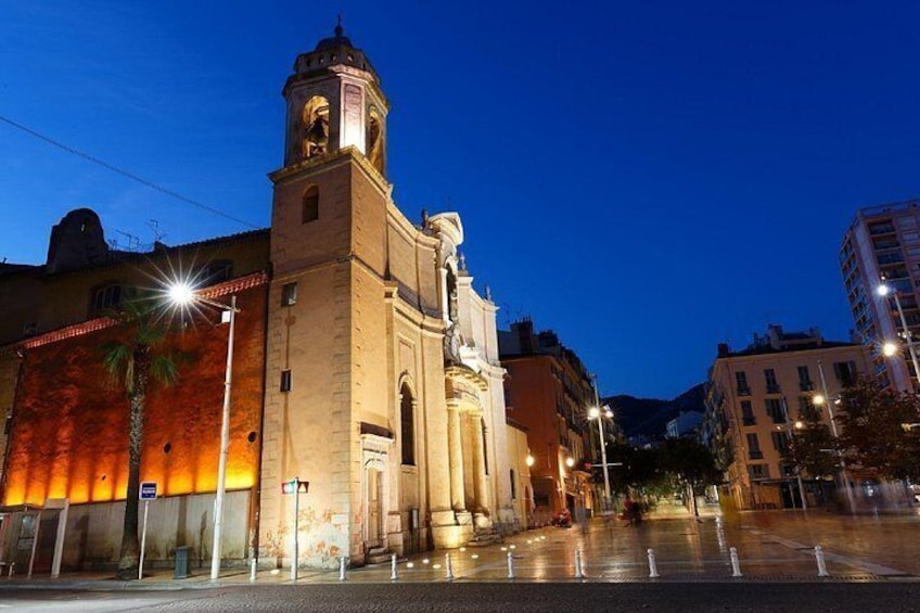Saint-François-de-Paule Church: The charm of Provencal baroque heritage illuminated in the evening. 2