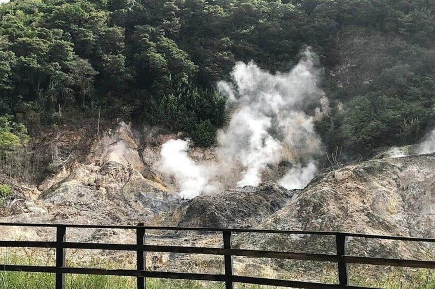 Steam escaping from volcano , a view while on tour 1