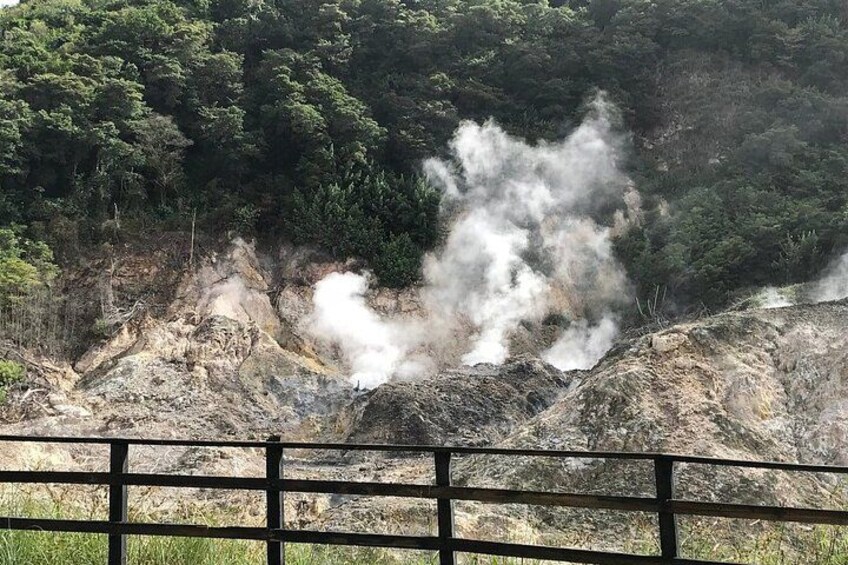 Steam escaping from volcano , a view while on tour 1