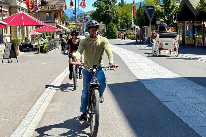 Riding through the center of Interlaken 3