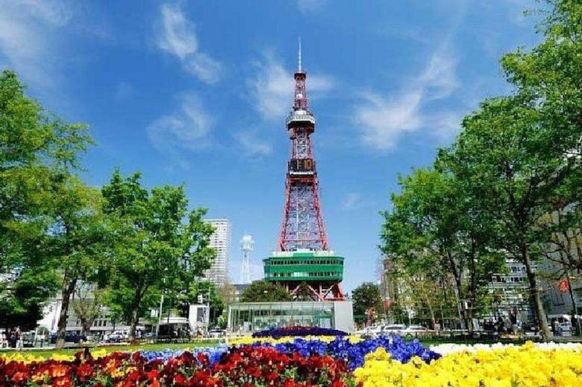 Enjoy the view of Sapporo TV Tower rising above Odori Park’s colorful seasonal gardens. 5