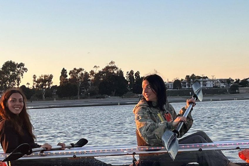 Clear Illuminated Sunset Kayak Tours in San Diego 2