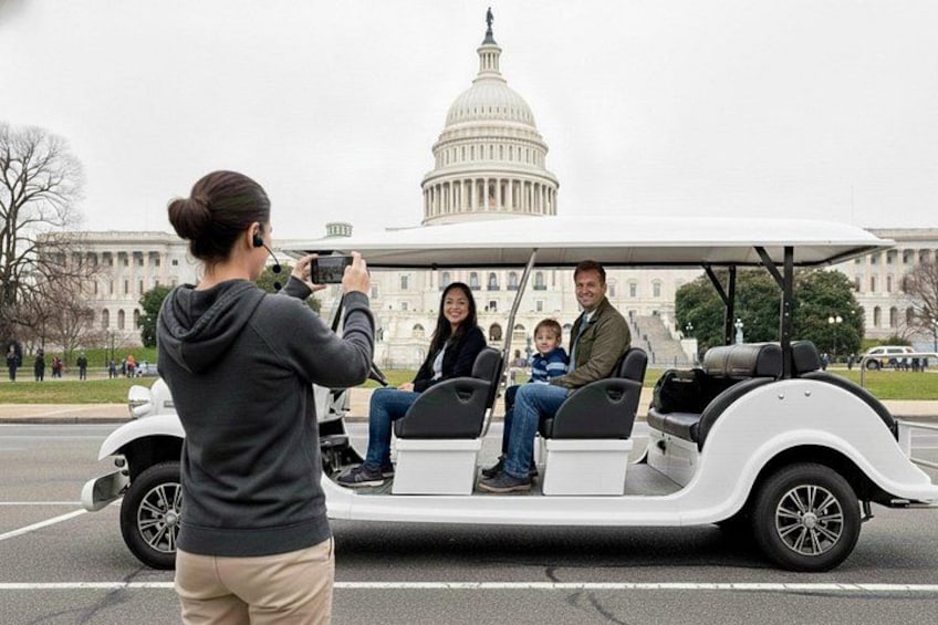 See Washington, DC in comfort on a small-group vintage electric cart tour, with iconic views of the U.S. Capitol. 3