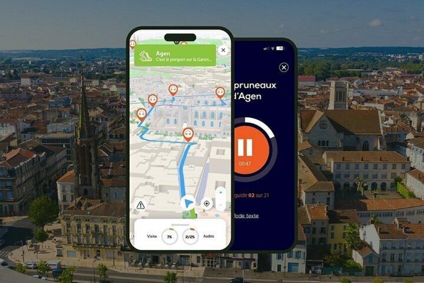 GPS Audioguide application: From Place Wilson to Saint-Caprais Cathedral (Offline). 1