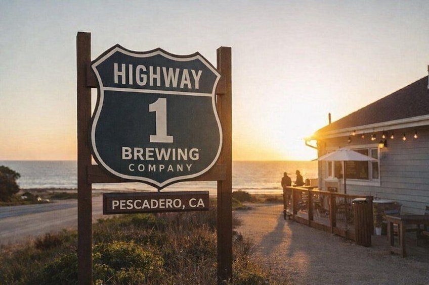 Ending the day at Highway 1 Brewing Company in Pescadero. 4