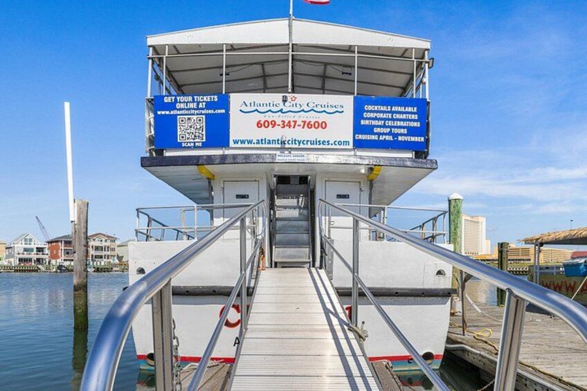 Hop aboard the Cruisn1. The Cruisn1 is handicap accessible ramp and seating. Wheelchairs, walkers, strollers... all are welcome and no issue with boarding. 4