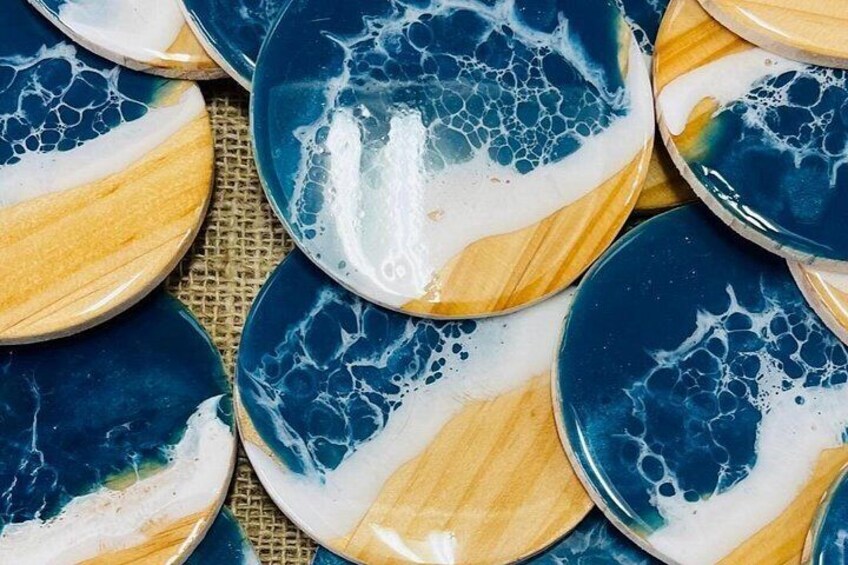 Beginner Epoxy Resin Class: Create Your Own Seascape Coasters 5