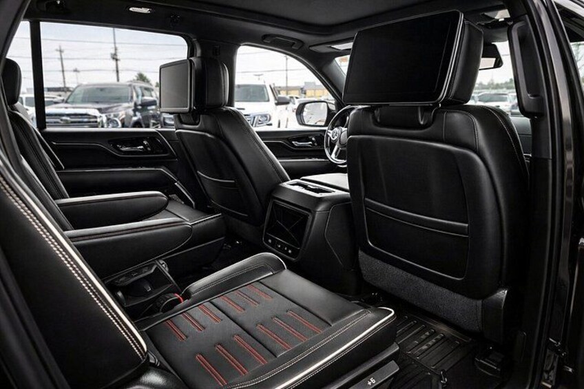 Inside Yukon XL - back seat 1