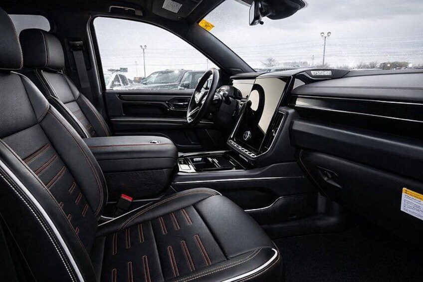 Inside Yukon XL - front seat 3