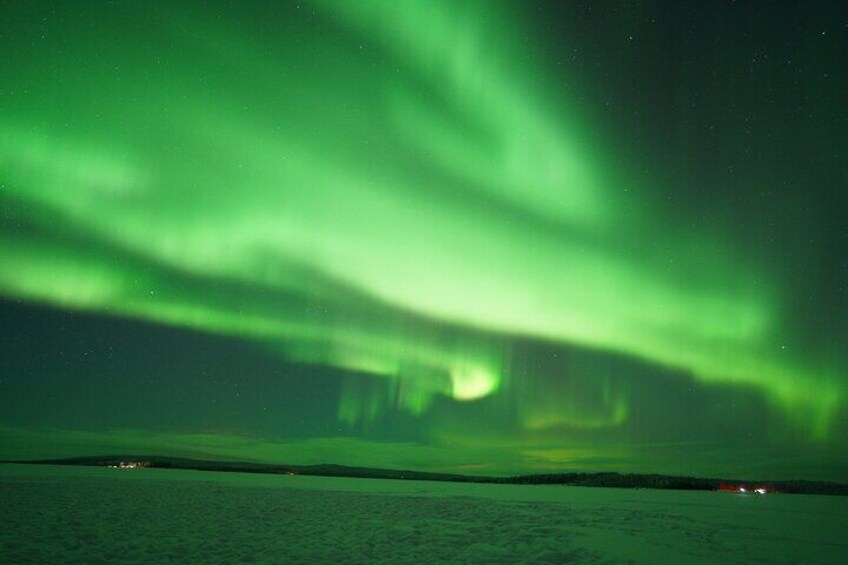 The Northern Lights over a snowy landscape. 2
