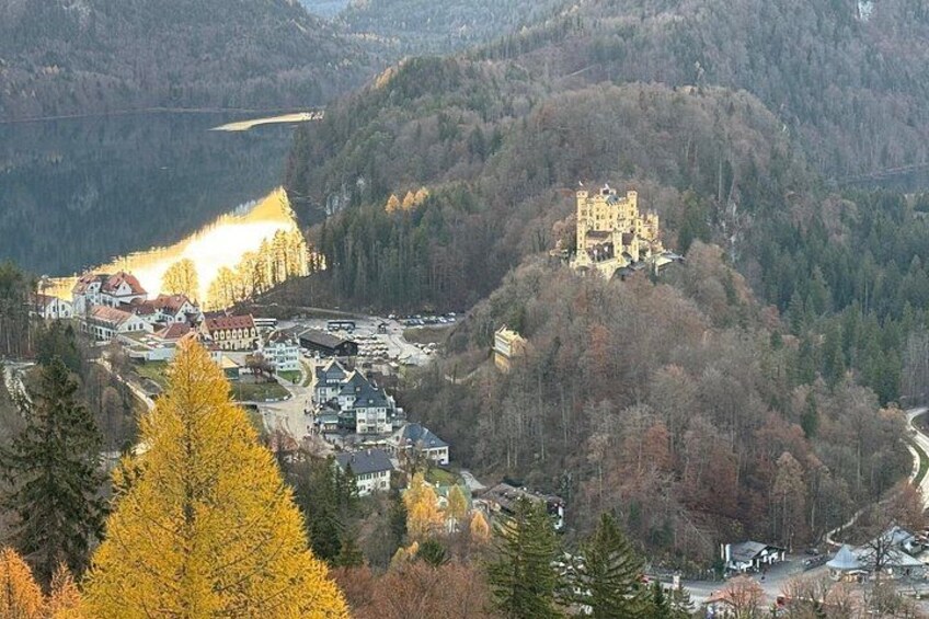 View from Neuschwanstein Castle at Hohenschwangau Castle 4