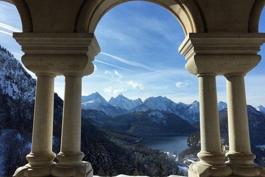 View from Neuschwanstein Castle at lake Alpsee 3