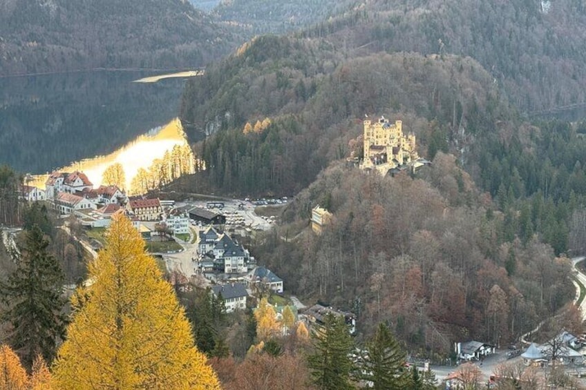 View from Neuschwanstein Castle at Hohenschwangau Castle 3