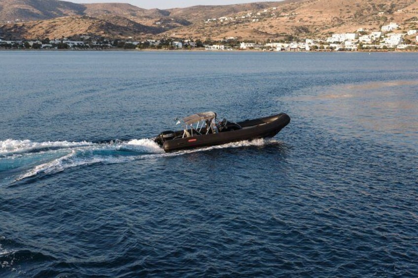 Private RibBoat Tour in Ios Cyclades with Greek Snacks and Drinks 4