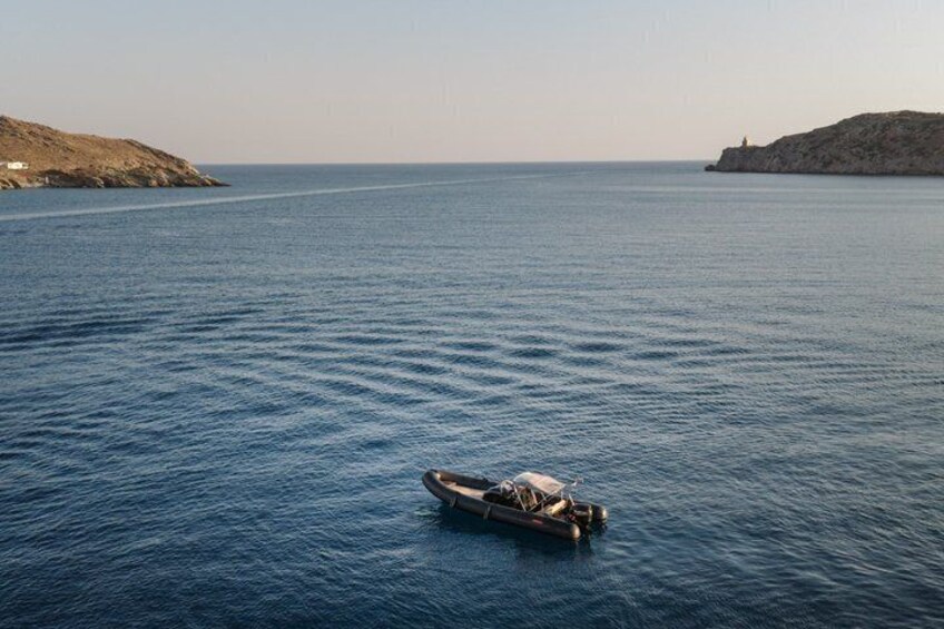 Private RibBoat Tour in Ios Cyclades with Greek Snacks and Drinks 2