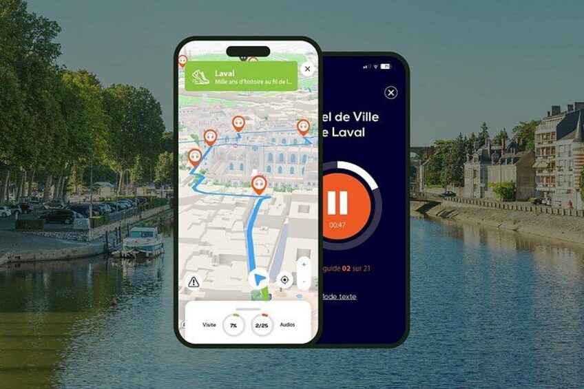GPS Audioguide application: From the banks of the Mayenne to the Old Castle (Offline). 1