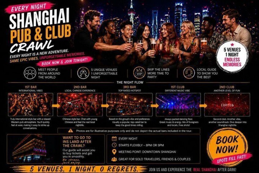 Shanghai Pub Crawl (Guided Bar Hopping) with Shots Included 3