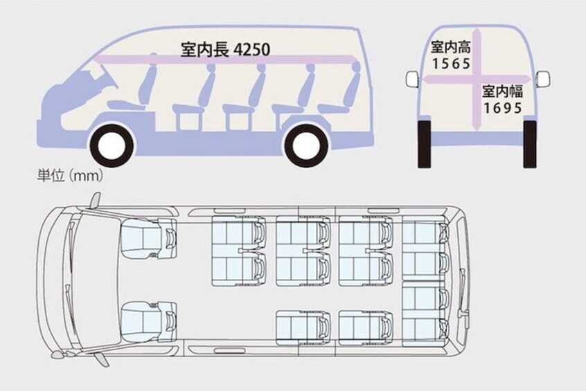 Minibus Middle for 5~12 guests interior 2