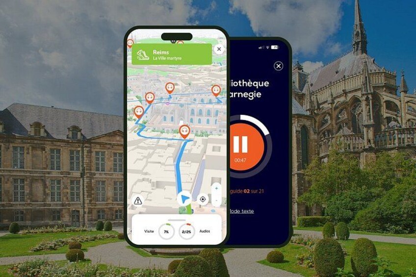 GPS Audioguide application: From the Cathedral to the Basilica of St. Remi (Offline). 1