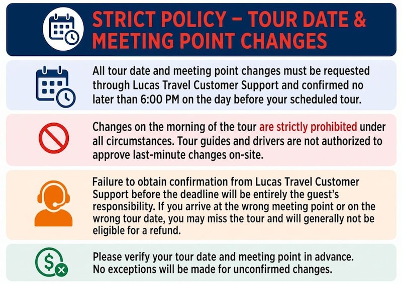 A travel policy document with text and icons. 2