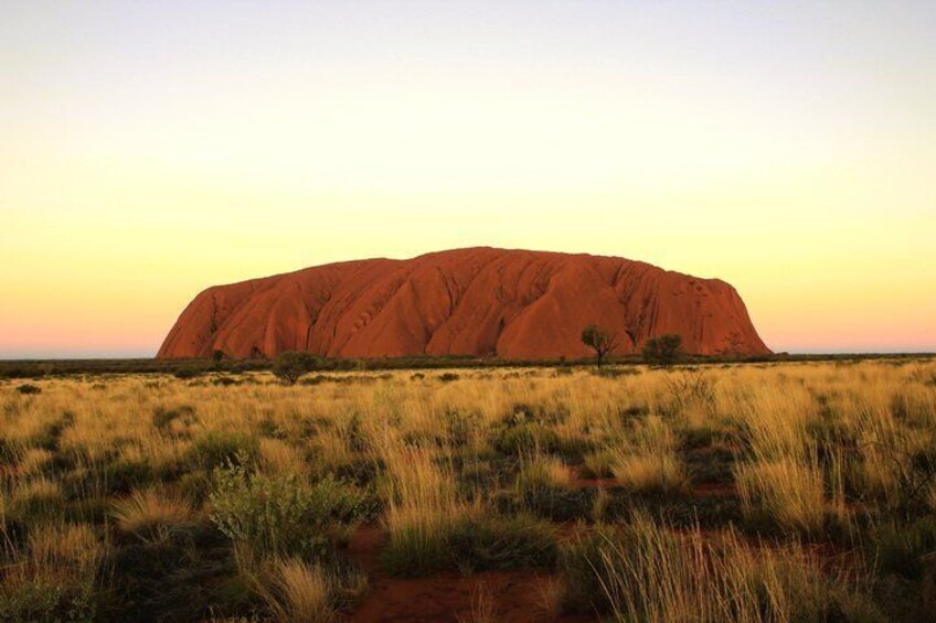 Uluru at sunset with a clear sky. 2