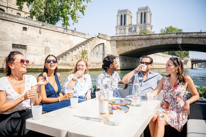 2-12 pax Private River Boat Tour in Paris with Rosé and Macarons 3