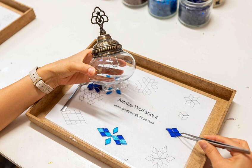 Picture 5 for Activity Antalya Old Town: Traditional Mosaic Lamp or Candle Workshop 4