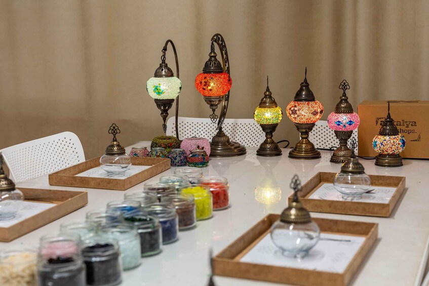 Picture 2 for Activity Antalya Old Town: Traditional Mosaic Lamp or Candle Workshop 3