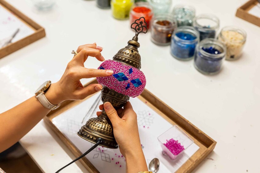 Picture 3 for Activity Antalya Old Town: Traditional Mosaic Lamp or Candle Workshop 2