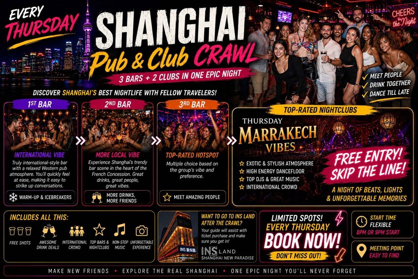 Picture 1 for Activity Shanghai Pub Crawl (Guided Bar Hopping) with Shots Included 2