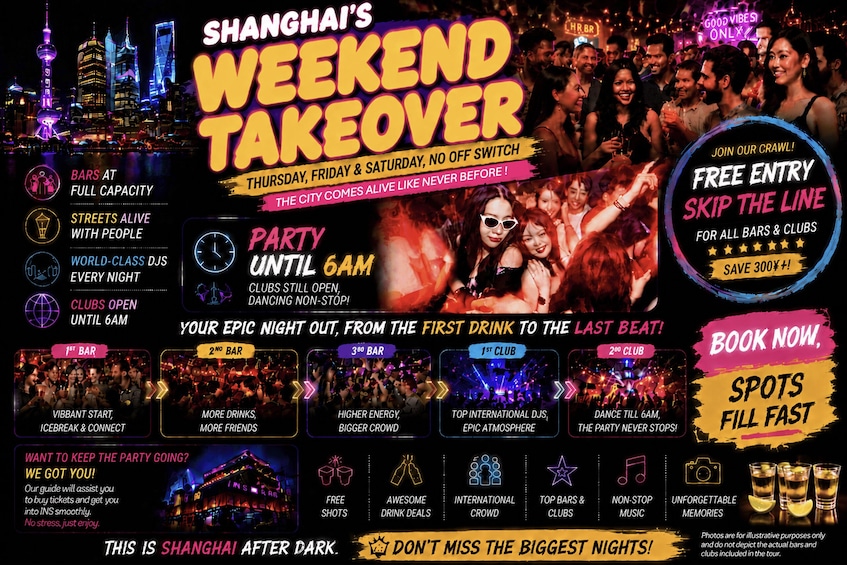 Picture 2 for Activity Shanghai Pub Crawl (Guided Bar Hopping) with Shots Included 2