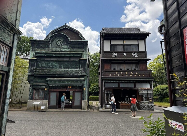 A traditional Japanese building with a large Star of David symbol on the facade. 5