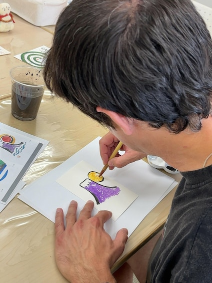 Picture 7 for Activity Osaka: Paint Japanese Postcards & Carve a Hanko Stamp 2
