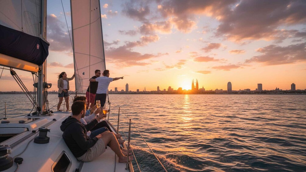 Barcelona: Sunset Sailing Trip with Drinks & Snacks Included 1