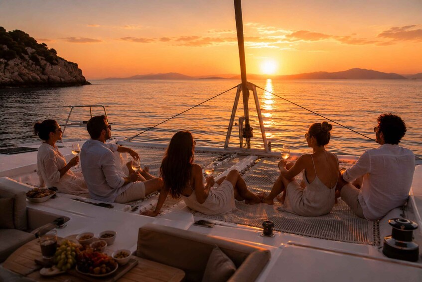 Picture 2 for Activity Rhodes: Sunset Catamaran Cruise with Snack, Fruits & Drinks 5