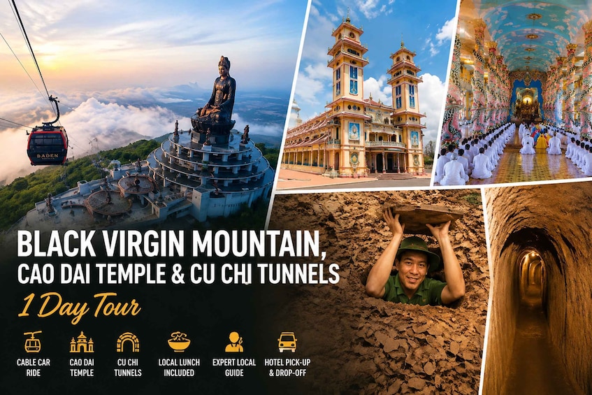 Black Virgin Moutain, Cu chi tunnels & Cao dai temple 1 day 1