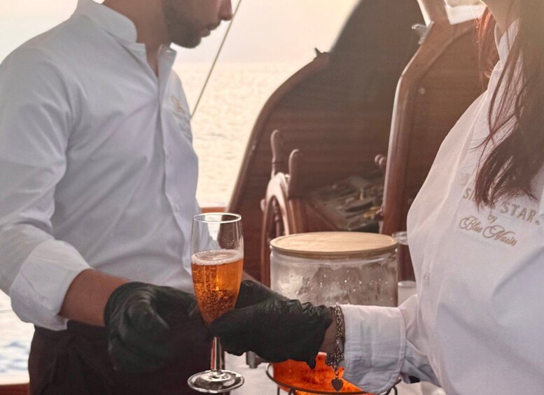 Picture 1 for Activity Lampedusa: Sunset Gulet Trip with Aperitif Dinner and Dolphin Watching 4