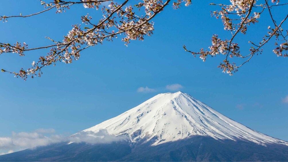 A snow-covered mountain with a clear sky. 5