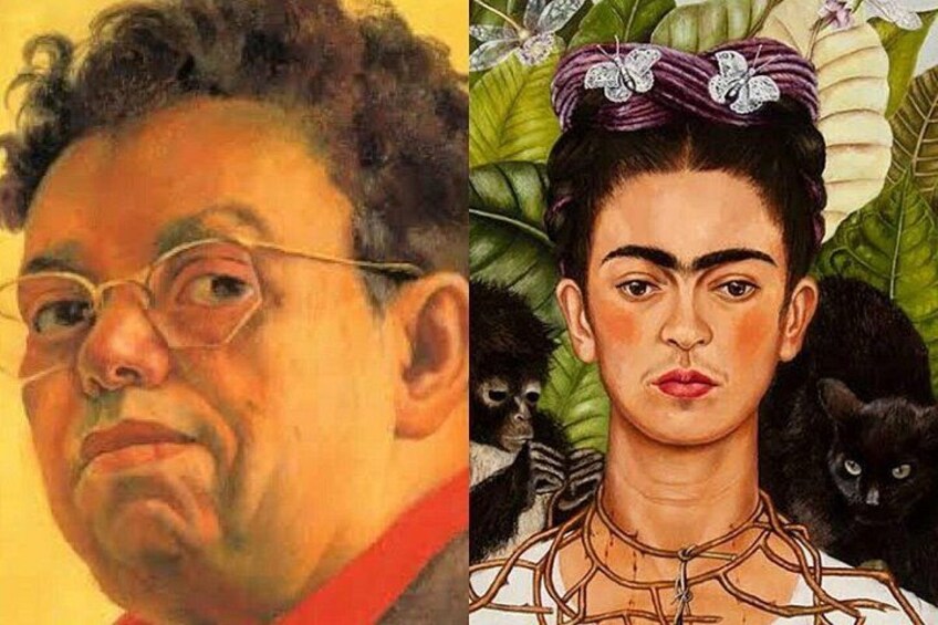 A person with curly hair and glasses, wearing a red shirt, and another person with a butterfly headband and a necklace, surrounded by cats. 1