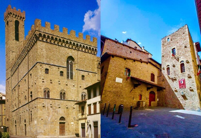 A historic building with a tower and arched windows. 3
