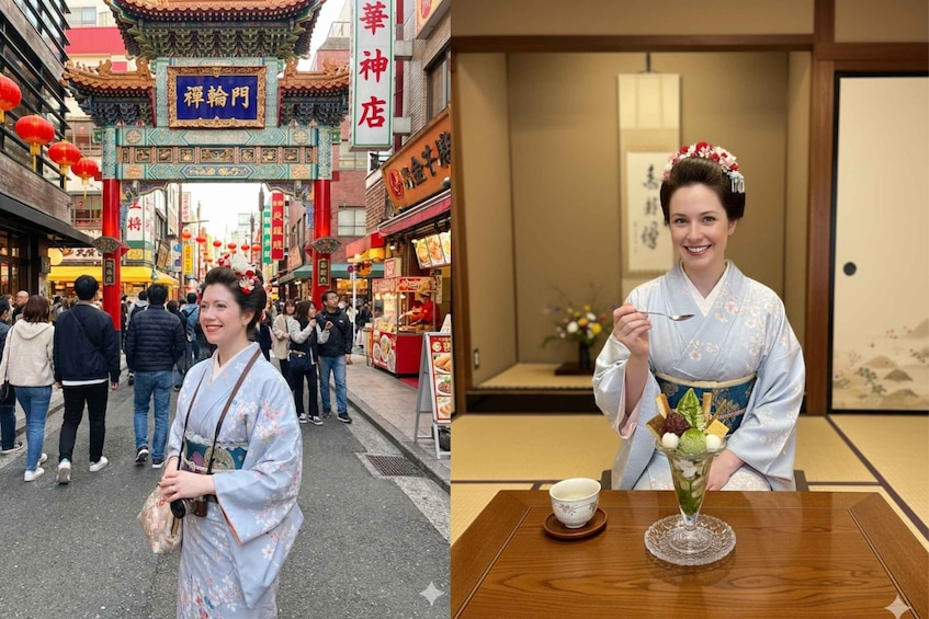 Yokohama: Japanese Nail and Hair Up makeup Kimono rental 1