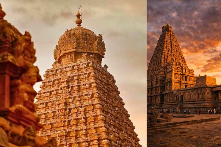 A temple with intricate carvings and a large dome. 3