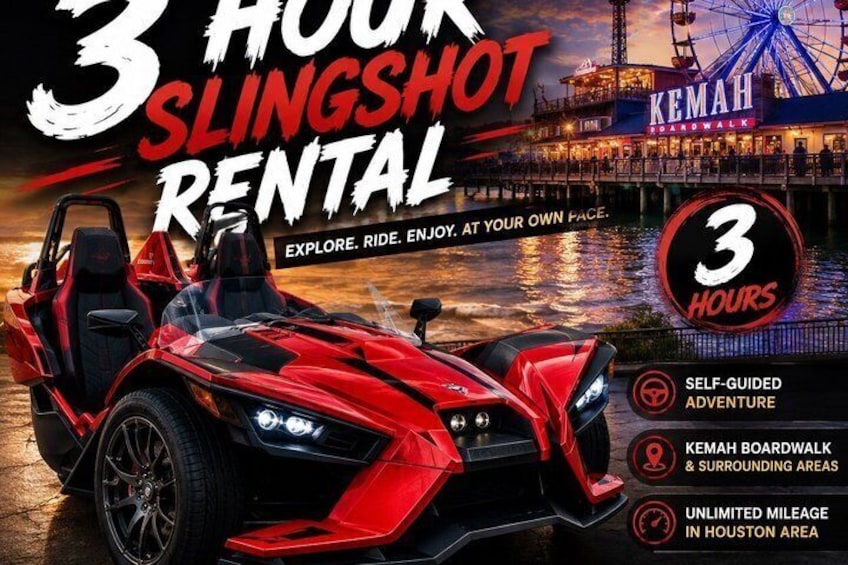Polaris Slingshot Kemah boardwalk 3hr tour self guided 1