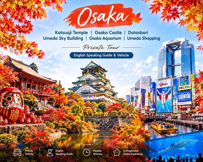 Osaka & Katsuoji Temple: Private Tour For English speakers 1